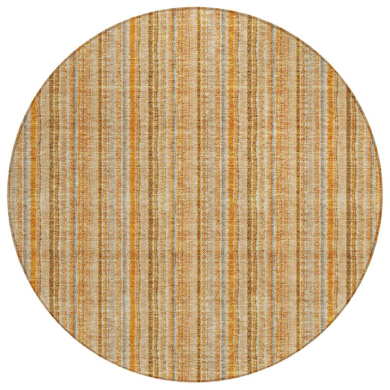 Machine Washable Indoor/ Outdoor Stripe Chantille Rug