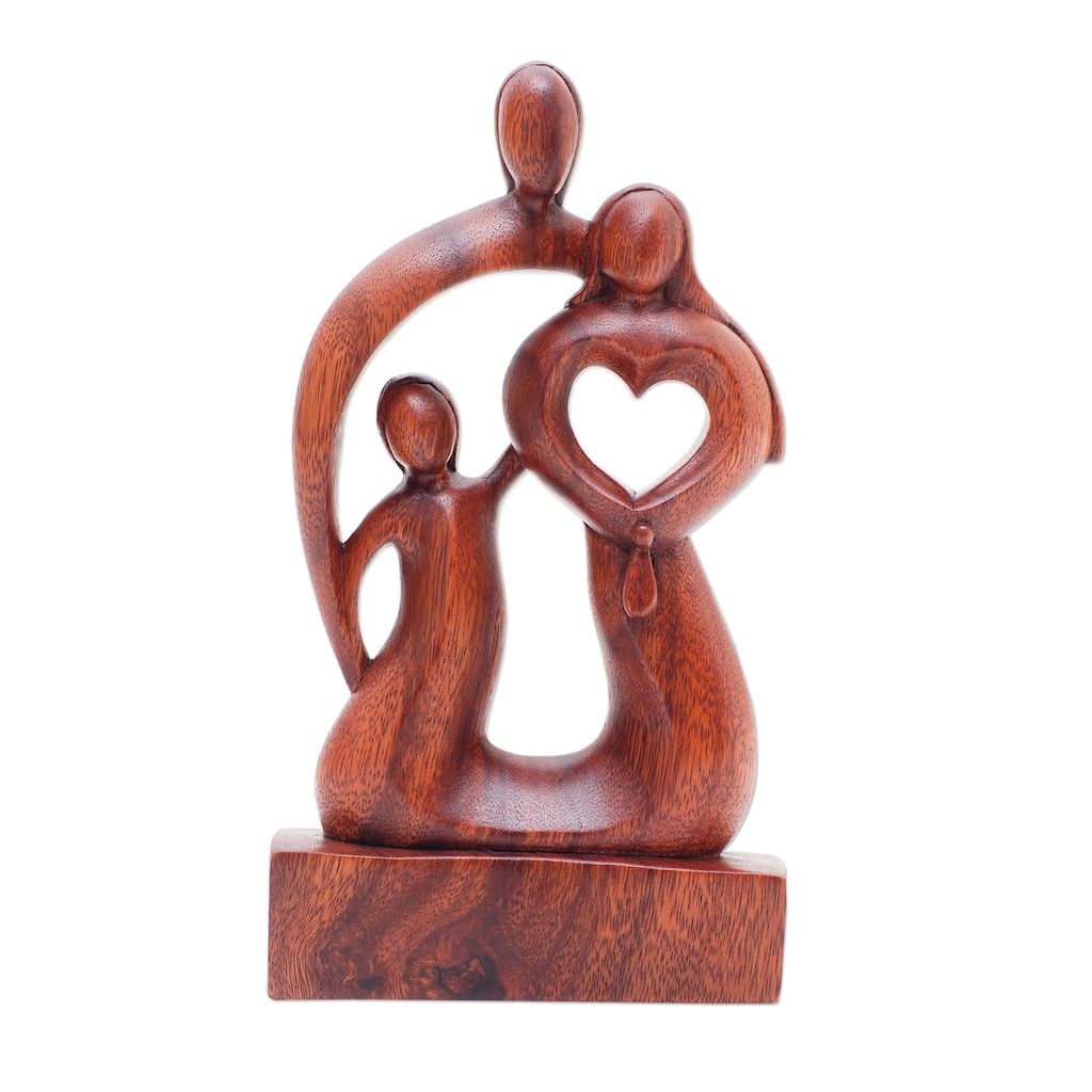 Novica Handmade Modern Family Wood Sculpture