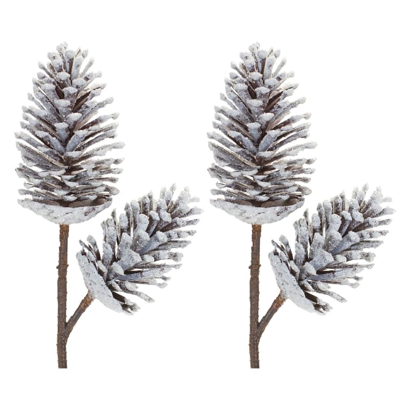 2 Piece Set Pine Cone Artificial Christmas Picks 28"