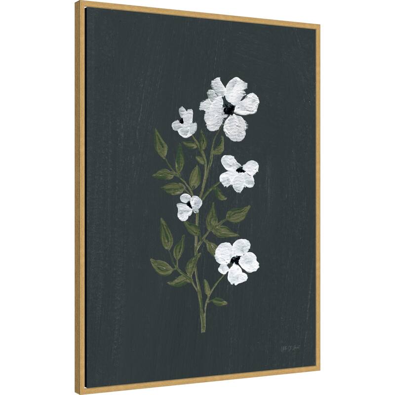 Pretty Little Flower III Black by Yvette St. Amant Framed Canvas Wall Art Print