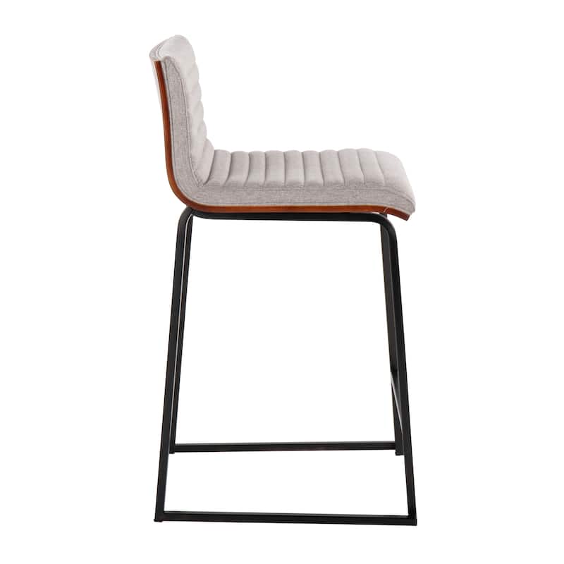Silver Orchid Magda 26" Fixed-Height Upholstered Counter Stool (Set of 2)
