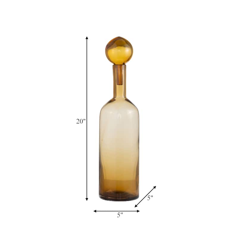 Sagebrook Home Decorative Glass Vase with Modern Bottle Design