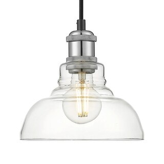 Yep by Golden Lighting Carver 1-light Pendant in Chrome - Mini Pendant