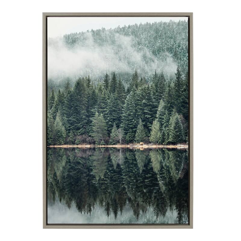 Kate and Laurel Sylvie Evergreen Reflections Framed Canvas by Emiko and Mark Franzen of F2Images