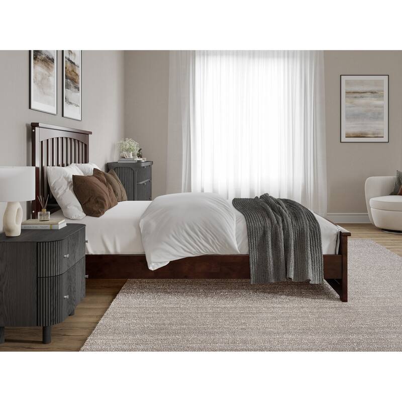 Becket Solid Wood Low Profile Platform Bed with Matching Footboard