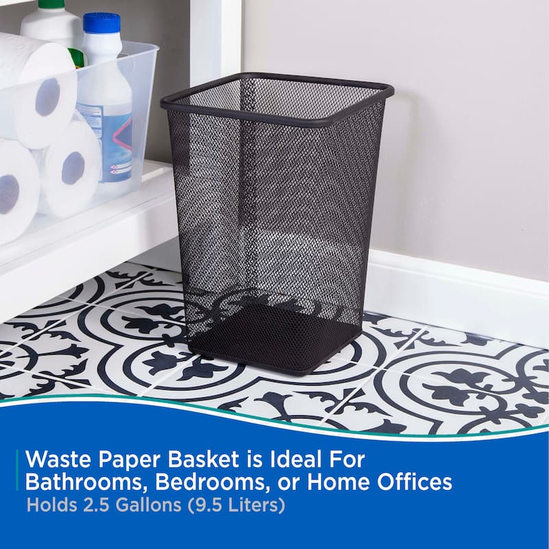 Kenney Storage Made Simple Metal Mesh Waste Paper Basket