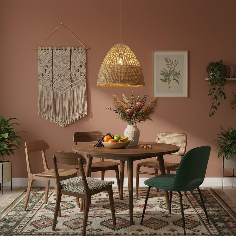 Willa 1-Light Rattan Dome Pendant, Coastal Boho - Handwoven - 20" Wide