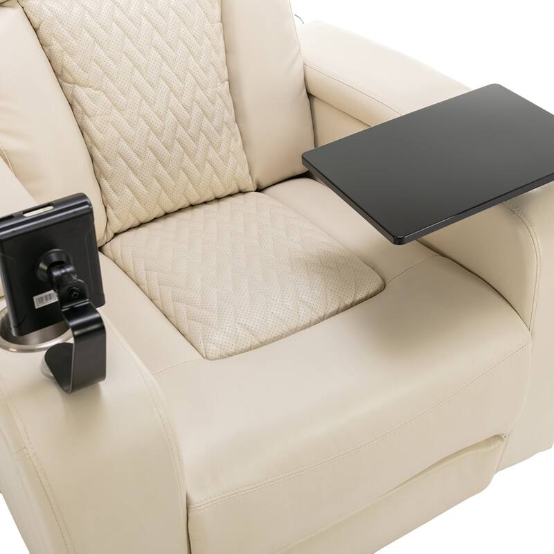 270 Degree Swivel PU Leather Power Recliner