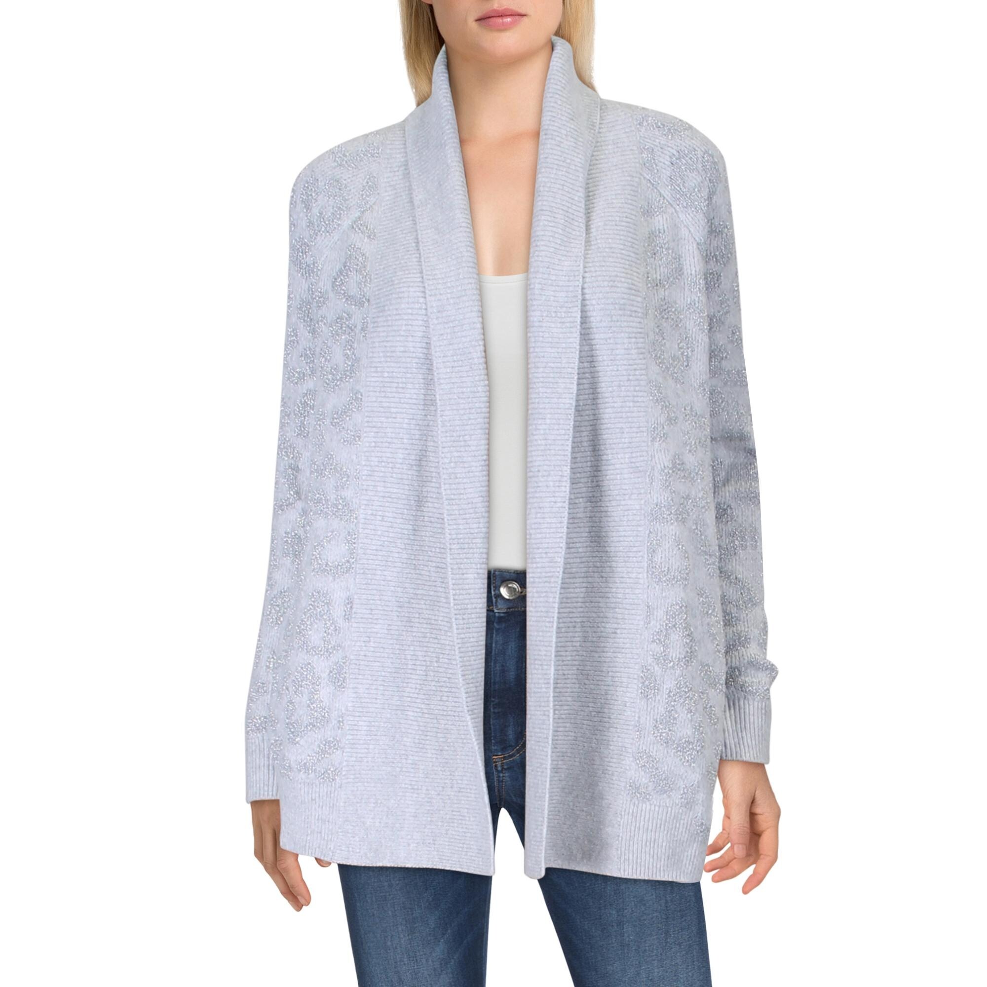aqua animal print cardigan