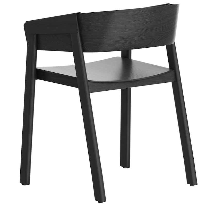 Mid-Century Modern Solid Wood & Oak Veneer Dining Chair, Set of 2