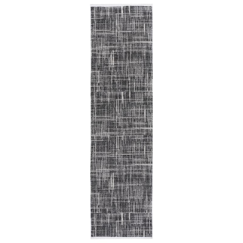 SAFAVIEH Mila Adelmira Modern & Contemporary Rug - 2'2" x 8' Runner - Ivory/Black