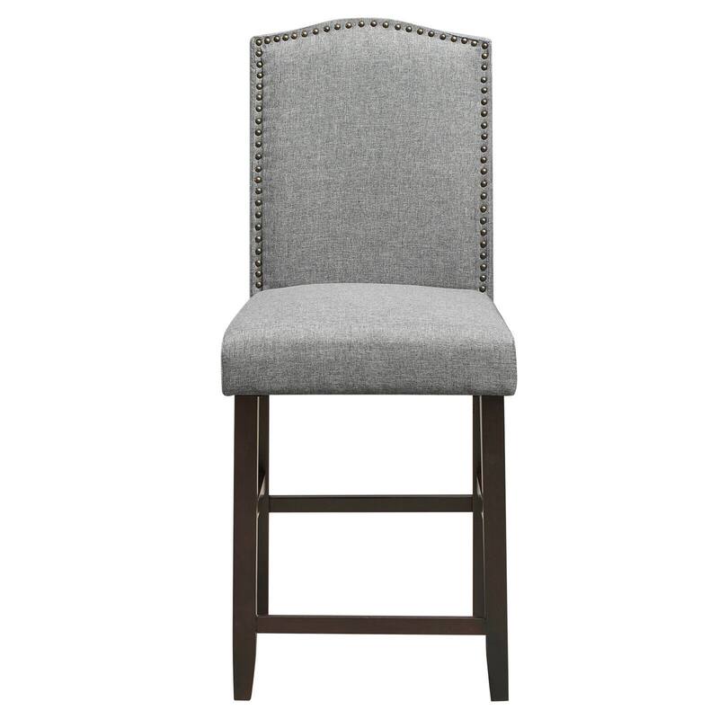 Gymax Set of 2 Fabric Barstools Nail Head Trim Counter Height Dining - See Details