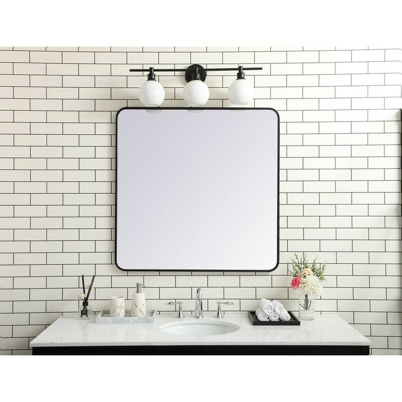 Ezra Soft Corner Metal Rectangular Mirror