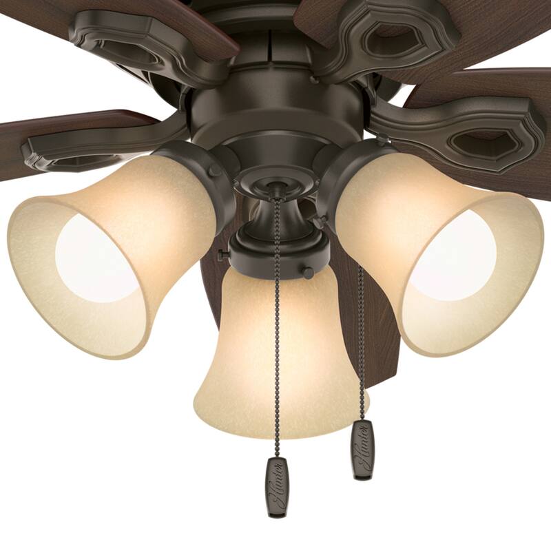 Hunter 42" Builder Low Profile Ceiling Fan with 3-Light LED Light Kit and Pull Chain