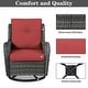 preview thumbnail 48 of 110, Pocassy 3-Piece Outdoor Swivel Bistro Set, Wicker Rocking Chairs
