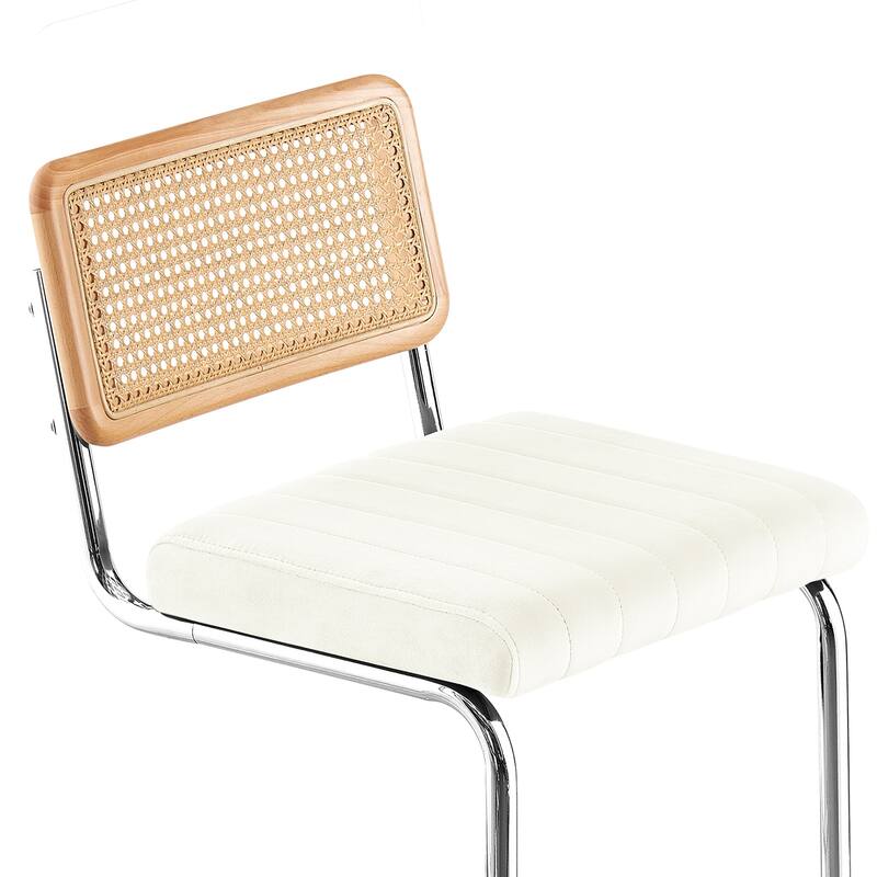 Velvet Upholstered Rattan Counter/Bar Stools, Set of 2/3