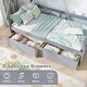 preview thumbnail 11 of 19, Twin Size Wooden House Bed with Roof and Safety Guardrail