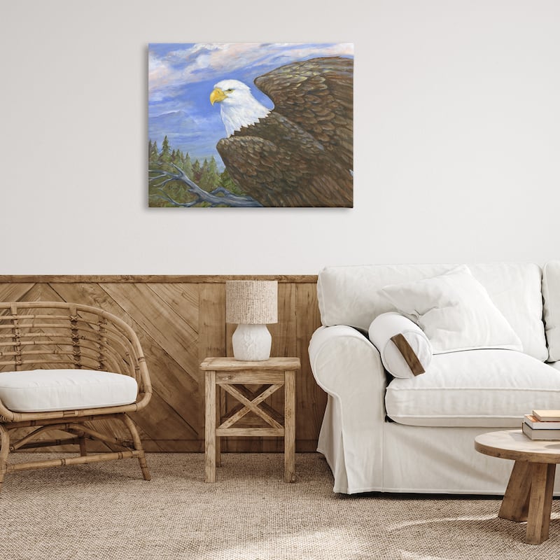 Stupell Eagle Overlook from Tree Top Canvas Wall Art Design By Paul Brent