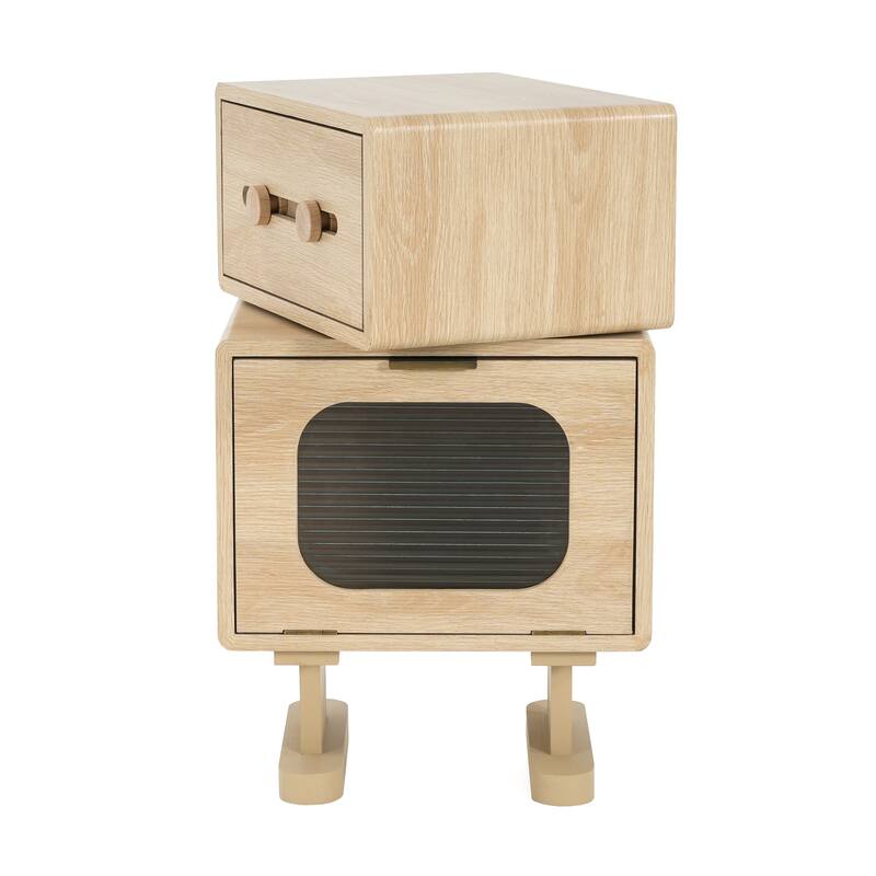 Durable MDF Creative Rotatable Robot Storage Edge Table With Frosted Texture Components