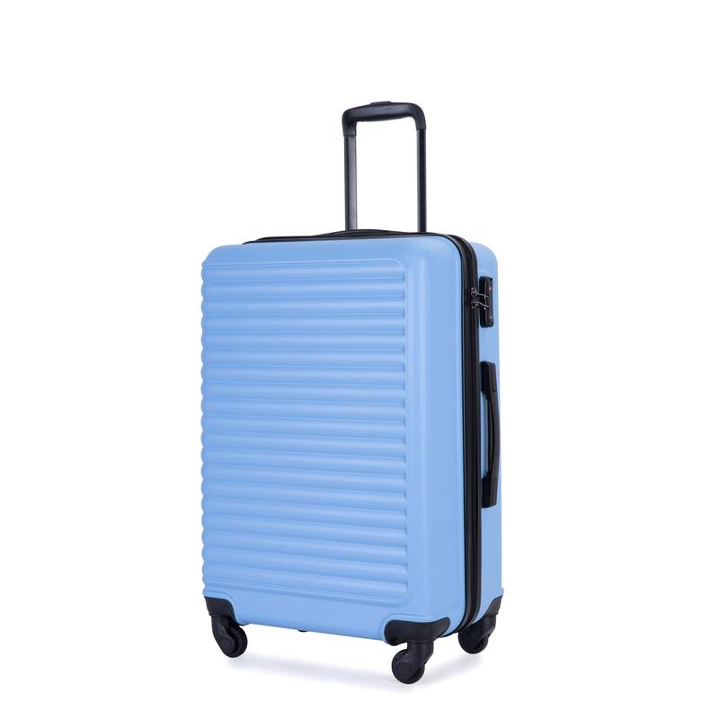 3 Piece ABS Hardside Luggage Sets Spinner Wheels Suitcase with Two Hooks and TSA Lock & Telescoping Handle