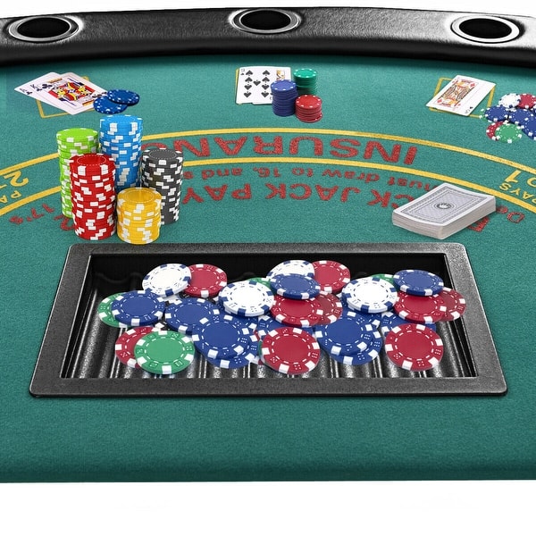 Shop Costway Folded 7 Player Pocker Blackjack Table Texas Holdem