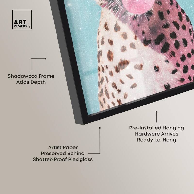 Pastel Cheetah Bubblegum Shadowbox by Art Remedy