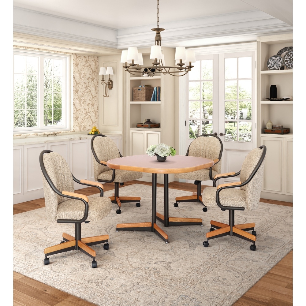 Caster Chair Company 5-Piece 42x42 Oak Caster Castor Dining Set
