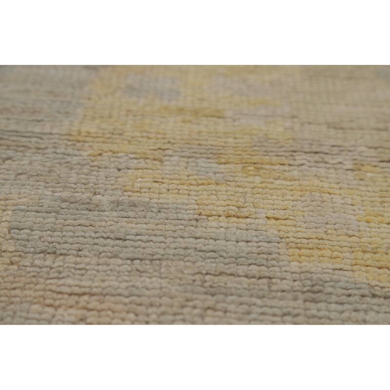Blue Floral Oushak Turkish Area Rug Hand-Knotted Wool Carpet - 8'4"x 10'0"