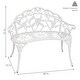 preview thumbnail 5 of 5, 2-Person Classic Rose Cast Aluminum White Outdoor Patio Garden Bench