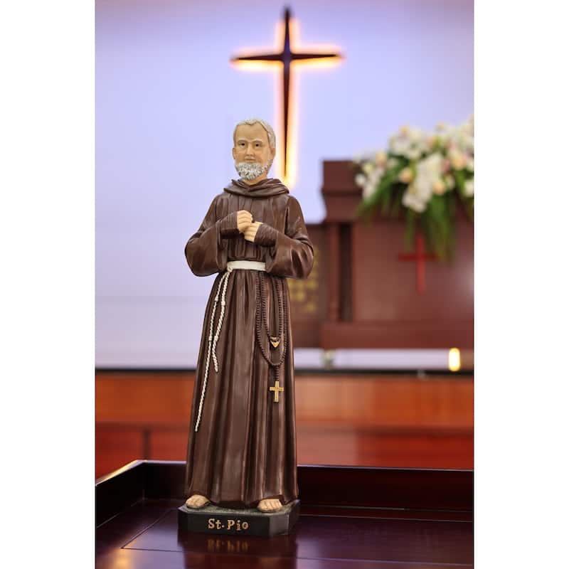 Saint Padre Pio Outdoor Garden Statue - 24"