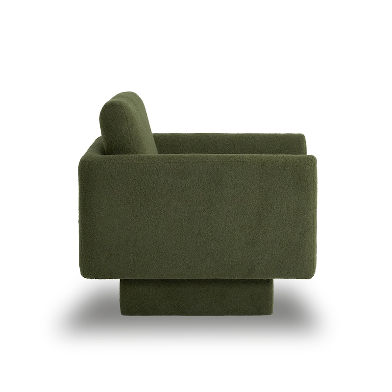 360° Modern Swivel Accent Chair,30" W Round Armchair,Thick Padded Single Lounge Sofa,Upholstered Comfy Barrel Chair,