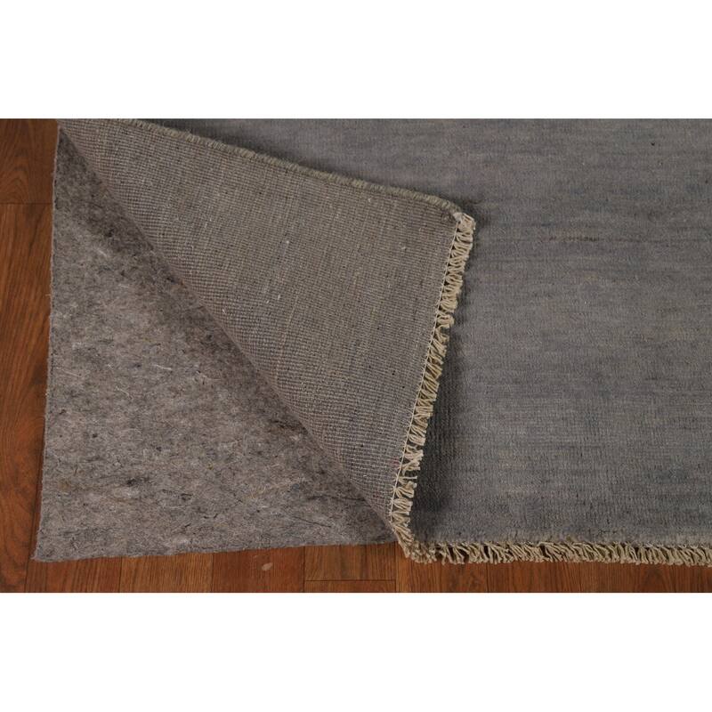 Gray Modern Gabbeh Oriental Area Rug Hand-Knotted Wool Carpet - 5'9" x 7'10"