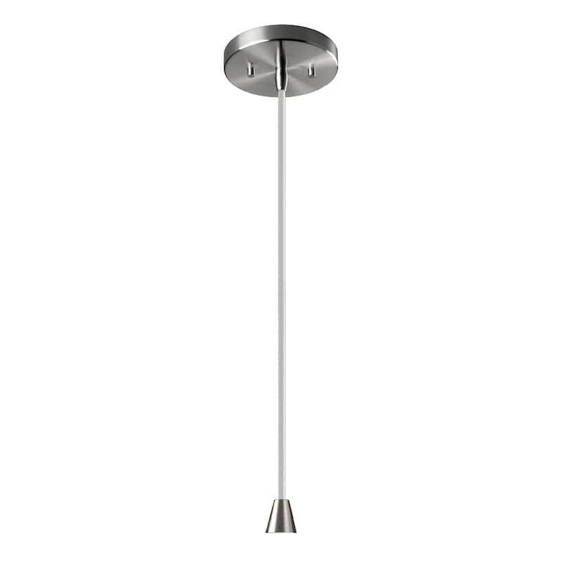 Carson Carrington Sallerup Trapezoid 1-light Brushed Nickel Pendant - Brushed Nickel, Matte White, White