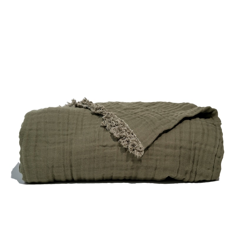 Truly Soft Two-Toned Organic Throw Blanket