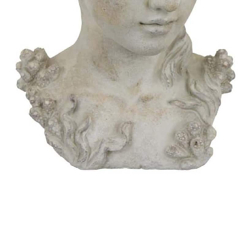 Lewis Bust Planter with Sea Life and Coral Patterns, White Terracotta