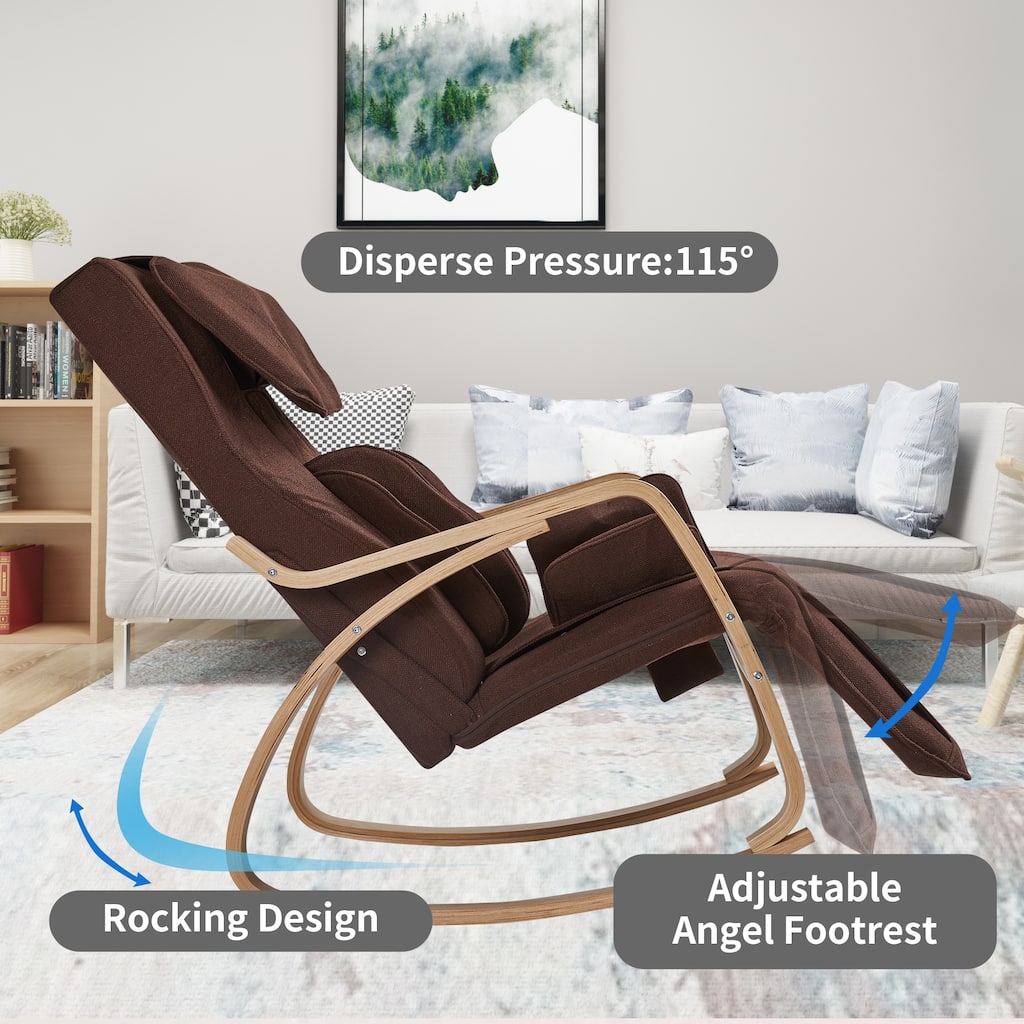Full massage function-Air pressure-Comfortable Relax Rocking Chair, Lounge Chair Relax Chair with Cotton Fabric Cushion