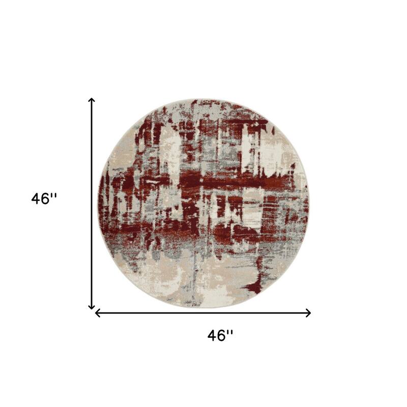 Gisuq Power Loomed Geometric Abstract Modern Stain Resistant Area Rug By HomeRoots - 46' X '46' X '0.5