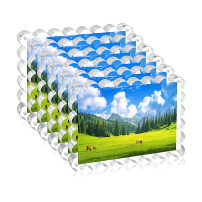 BP4U™ 6-Pack Magnetic Acrylic Picture Frames, Double-Sided Tabletop Picture Frames Freestanding for Desktop Display