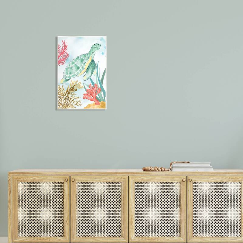 Stupell Turtle Coral Reef Bubbles Wall Plaque Art, Design by House of Rose