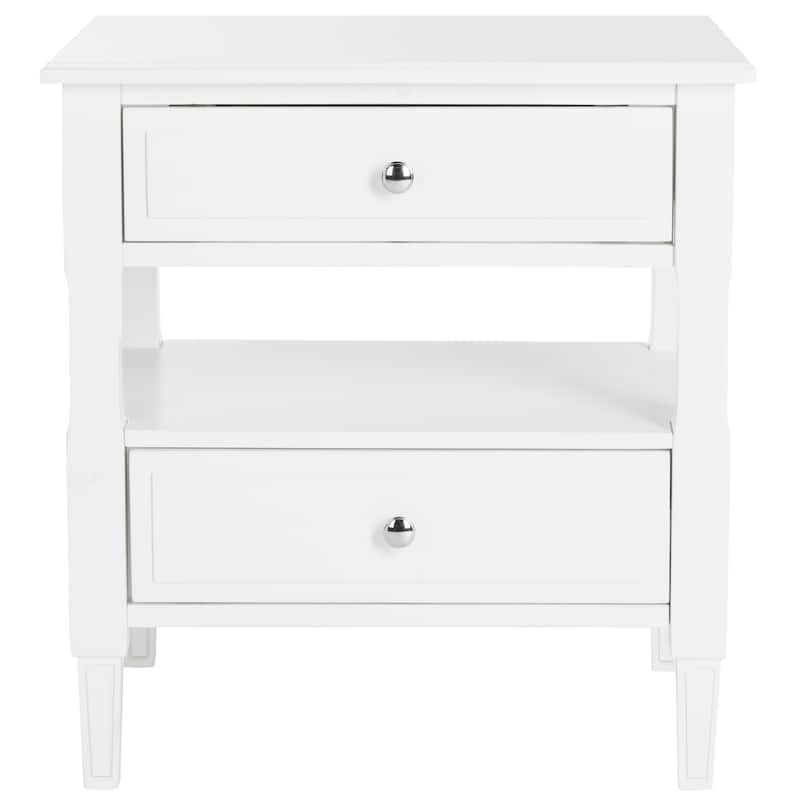 SAFAVIEH Terri Two Drawer White Nightstand - White