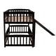 preview thumbnail 24 of 34, Twin Over Twin Low Bunk Bed With Slide,Fence and Ladder for Bedroom