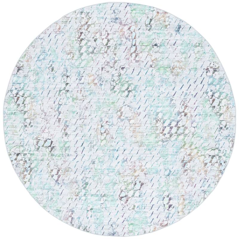SAFAVIEH Malibu Candylene Modern & Contemporary Rug - 6' Round - Grey/Green