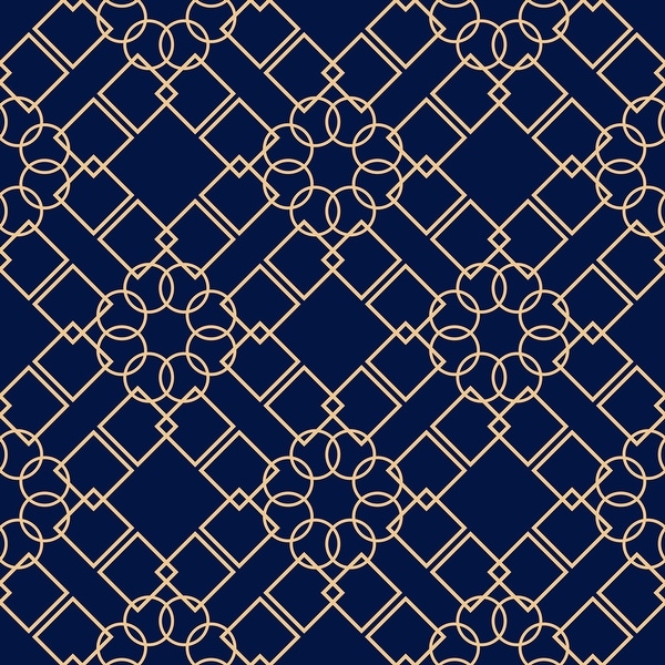 Navy Blue Geometric Removable Wallpaper - 10'ft H x 24''inch W. Opens flyout.