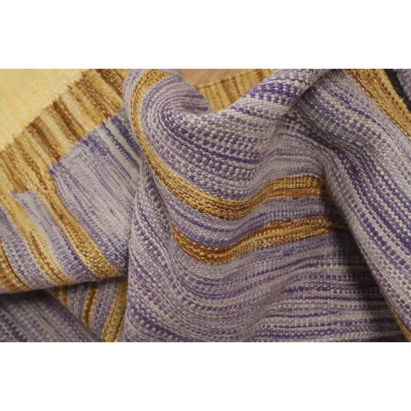 Hand Woven Oriental 100% Wool Carpet Southwestern Tribal Multi-Colored Kilim Area Rug - 9' 7'' X 6' 5''