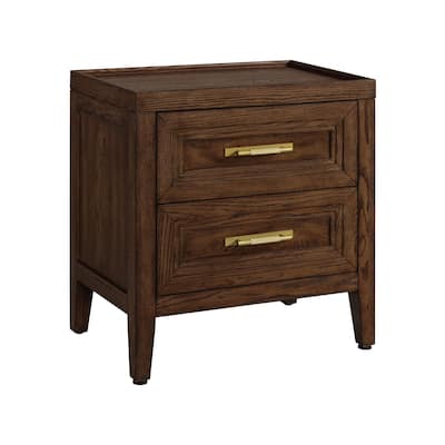 Marlow 2-Drawer Wooden Nightstand, Sable