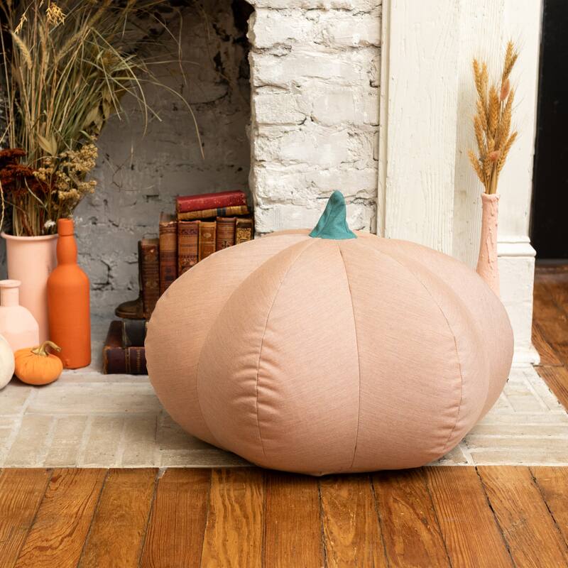 Jaxx Pumpkin Pouf - Luxurious Ottoman for Fall & Halloween Decor