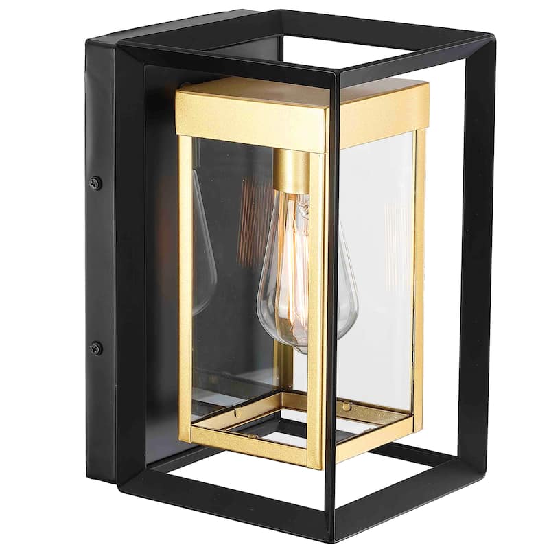1 Light Outdoor Wall Lantern With Double Frame