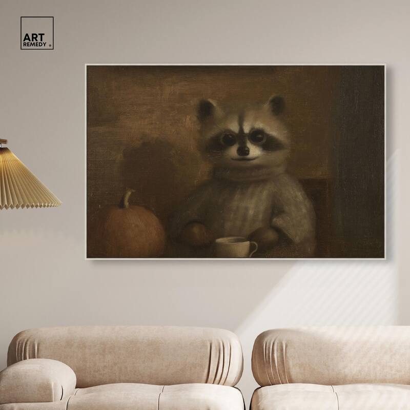 Raccoon Reverie Canvas by Art Remedy