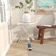 preview thumbnail 9 of 18, White Metal Ship Wheel Top Accent Table with Oar Shaped Legs