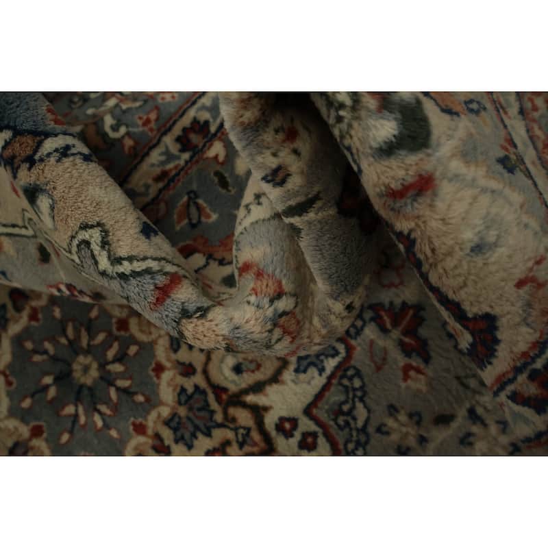 Hand Knotted Oriental 100% Wool Carpet Traditional Floral Greys & Charcoal Tabriz Area Rug - 6' 1'' X 4' 1''